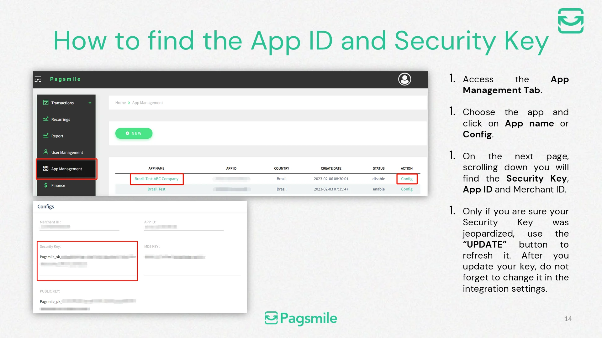 Where can I find my APP ID and Merchant ID? — image 1 of 1