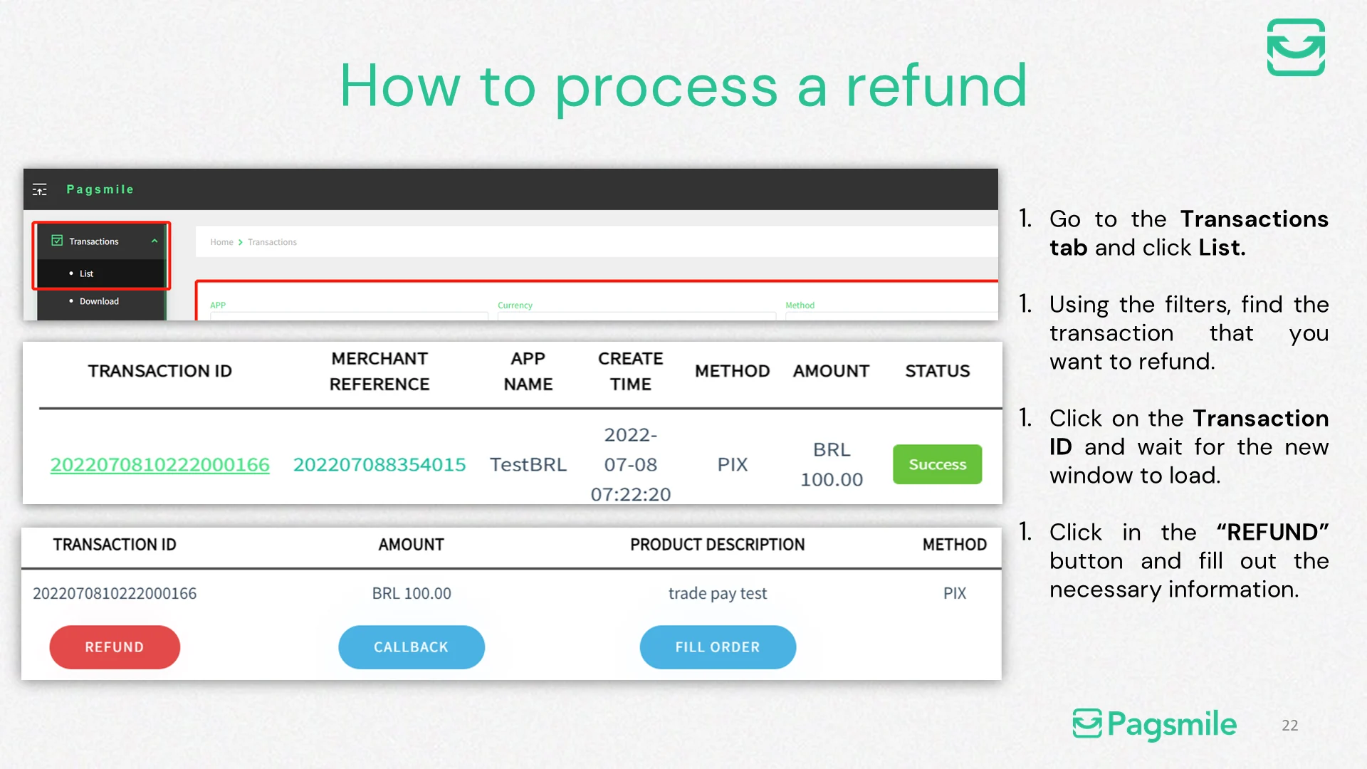 How can I request a refund from the dashboard? — image 1 of 3