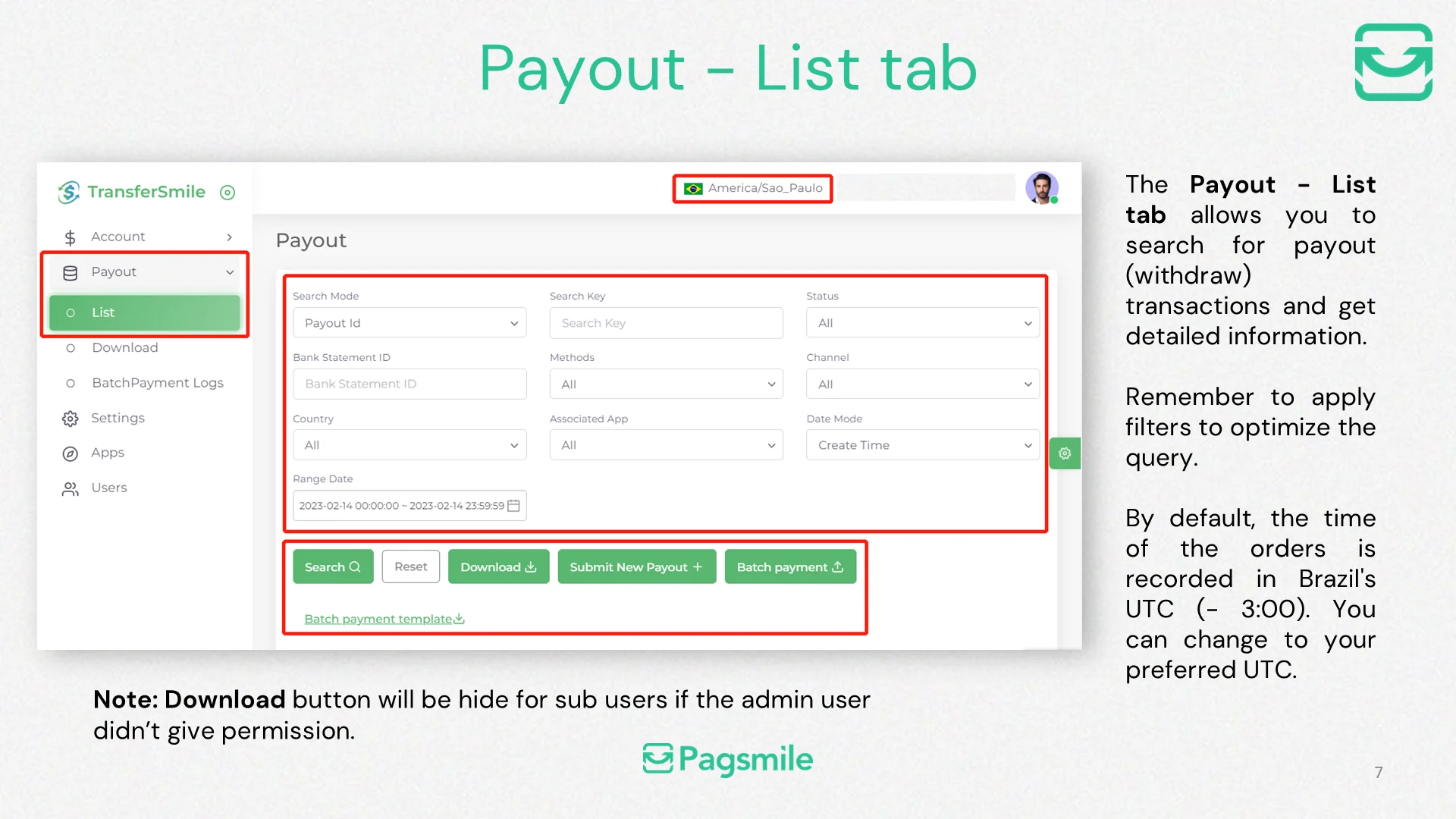 How can I find a payout transaction in the dashboard? — image 1 of 1