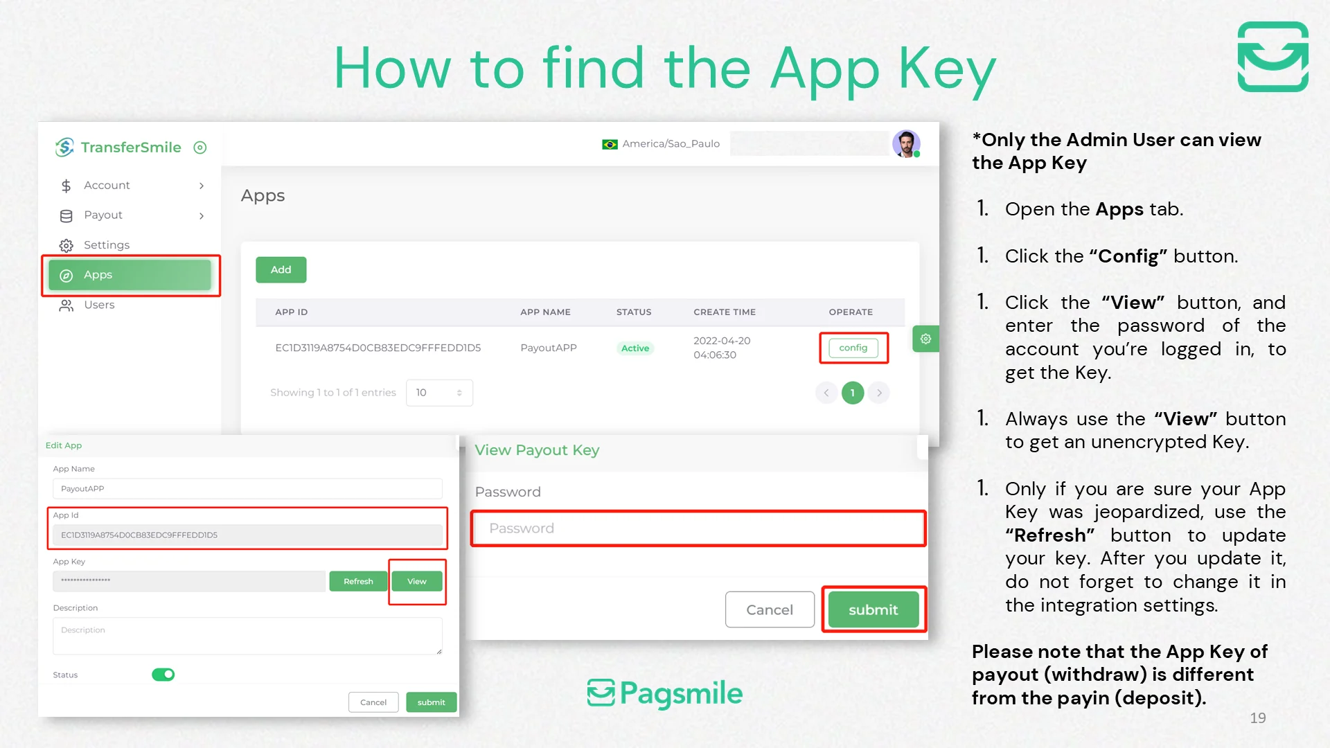 Where can I find my payout APP ID and APP Key? — image 2 of 2