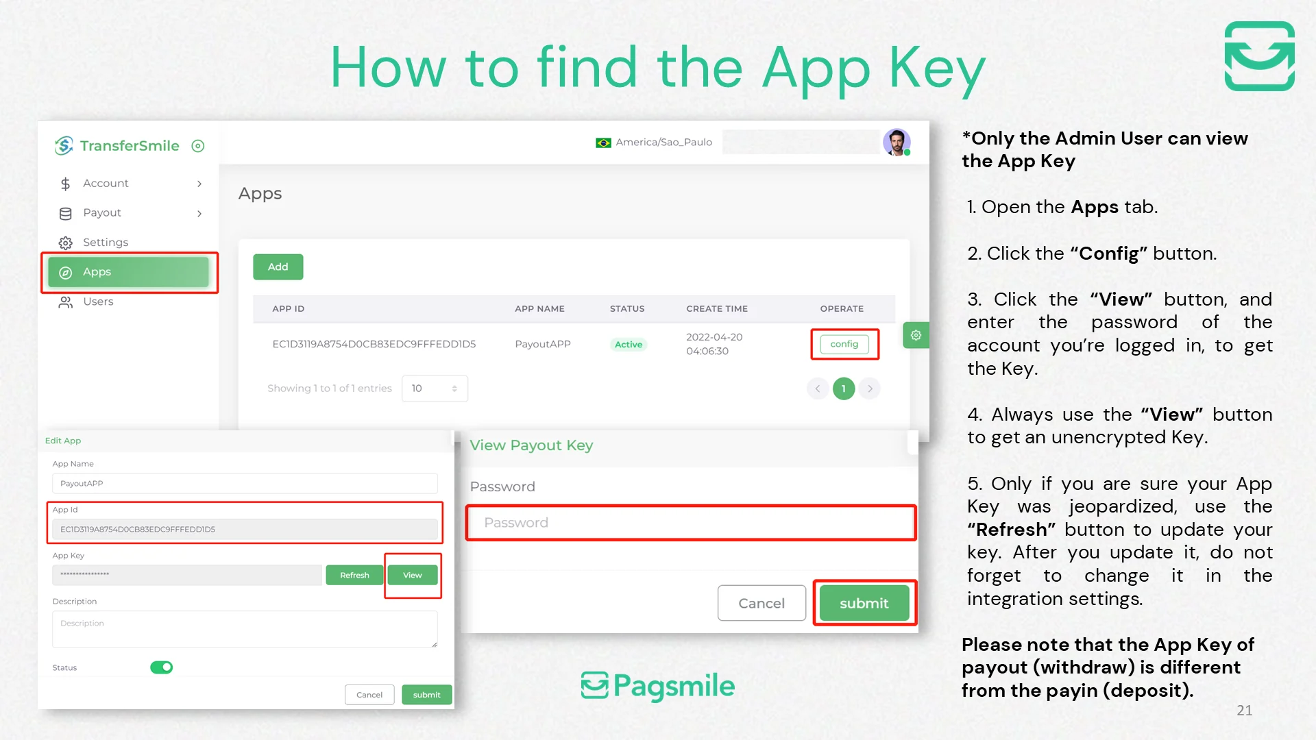 Where can I find my payout APP ID and APP Key? — image 2 of 2