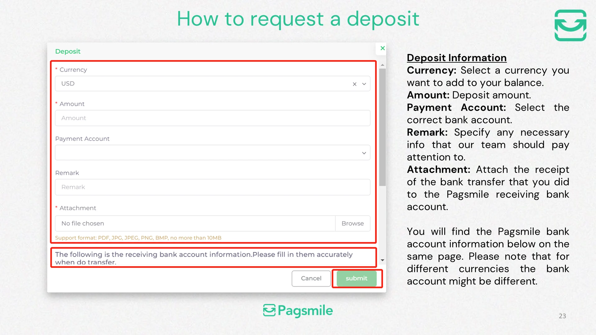 How can I request a deposit or top-up? — image 2 of 2