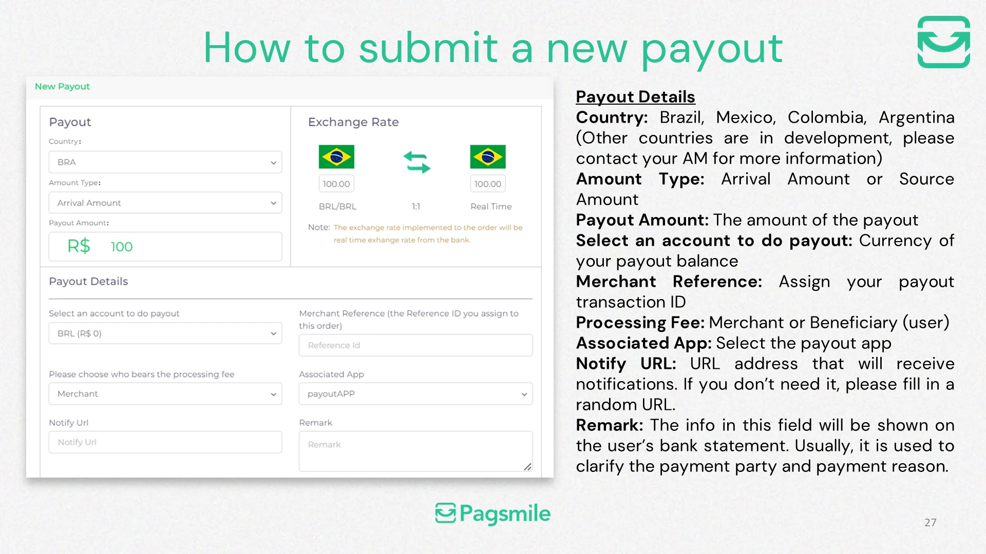 How can I submit a single payout in the dashboard? — image 3 of 4