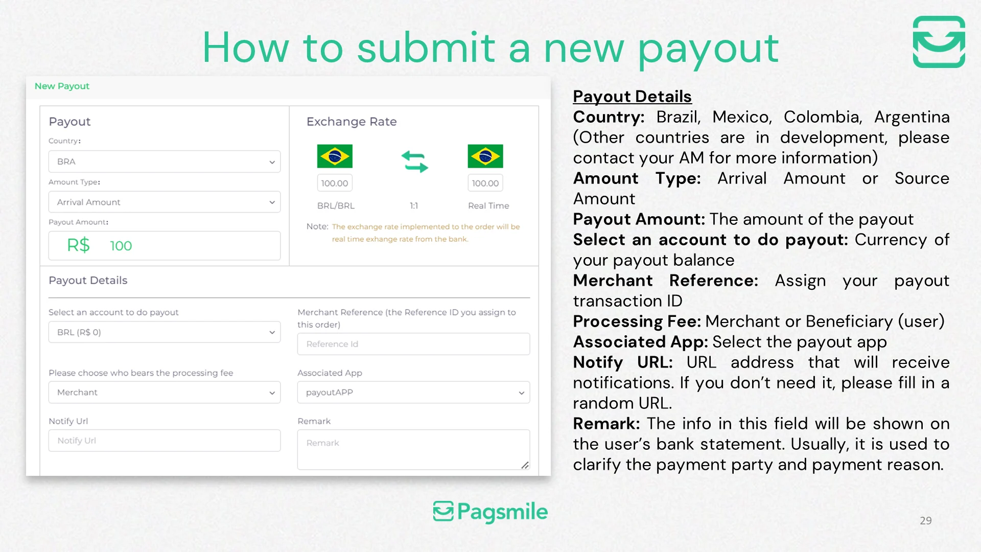 How can I submit a single payout in the dashboard? — image 3 of 4
