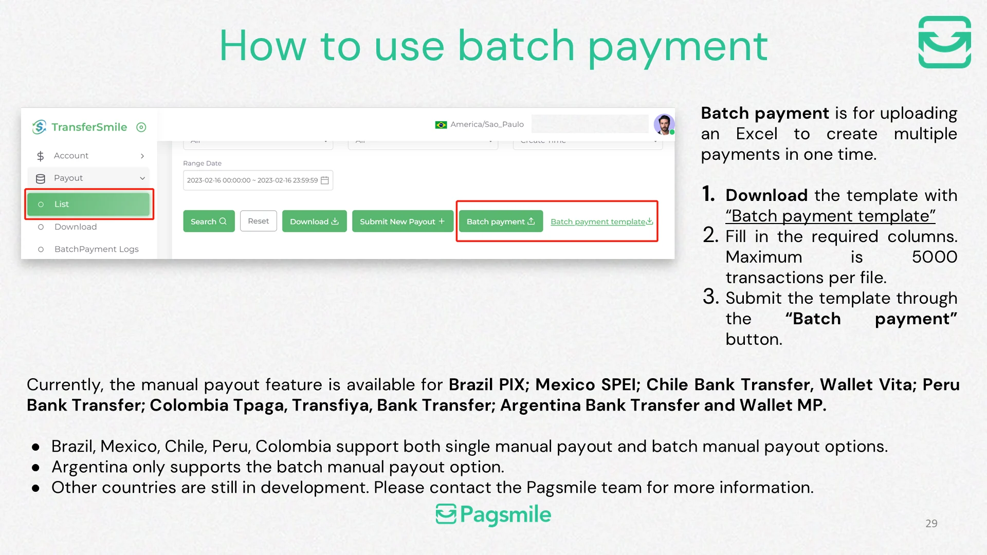 How can I submit multiple payouts in one batch? — image 1 of 5