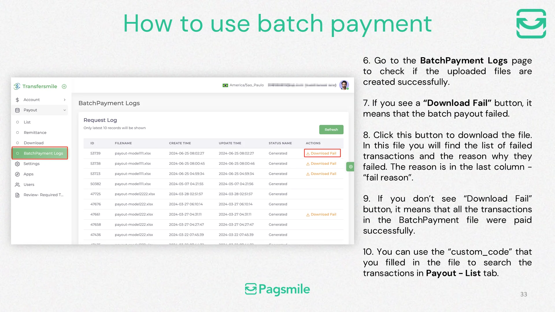 Where can I check batch payout upload results? — image 2 of 2